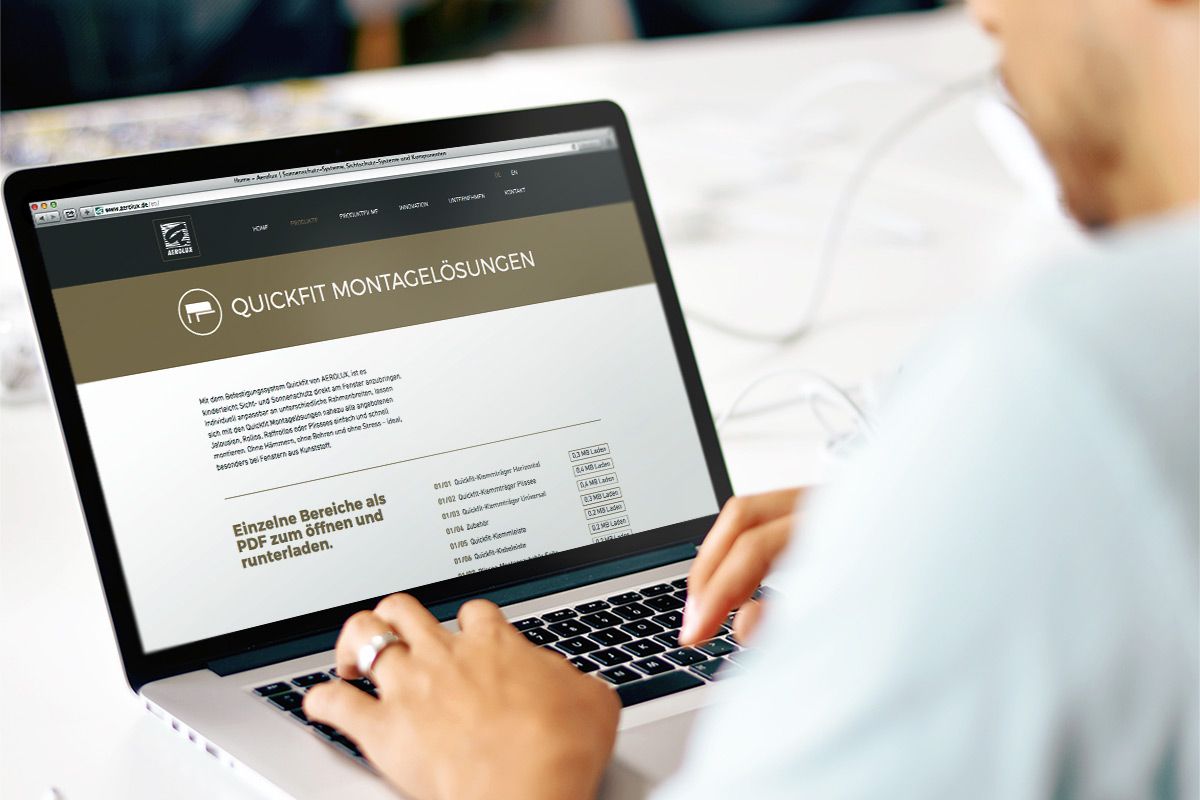 Webdesign für die Homepage von Aerolux GmbH als Referenz der WOA Webdesign-Agentur