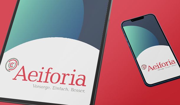 Das Corporate Design und Logo für Aeiforia GmbH ist eine Kreation und Referenz der WOA Designagentur