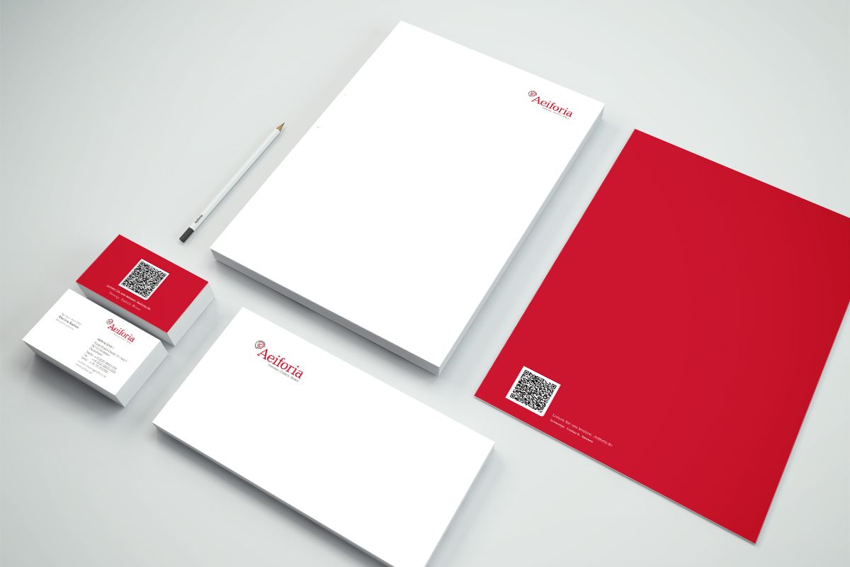 Die Geschäftsausstattung für Aeiforia GmbH ist eine Kreation und Referenz der WOA Designagentur